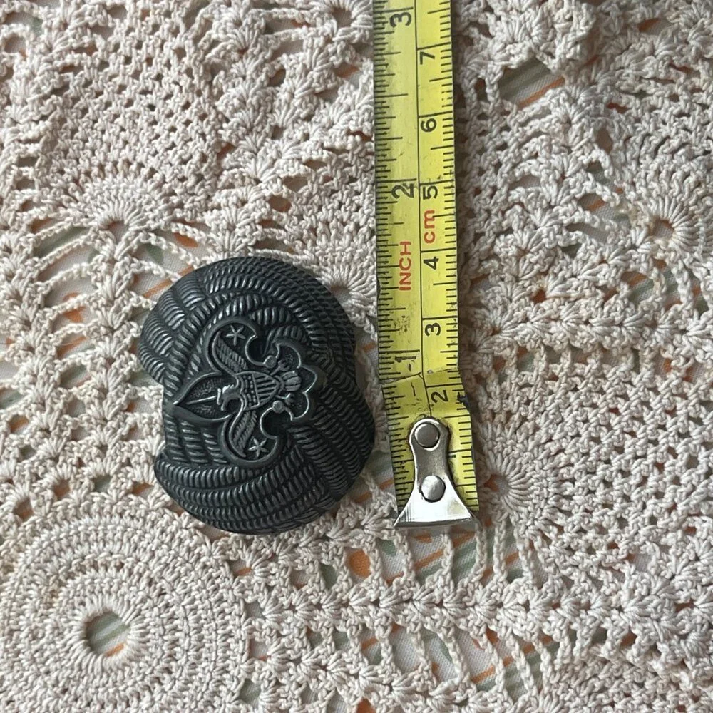 Vintage Boy Scouts of America Belt Buckle Fleur-de-Lis Rope Border Cub Scout BSA